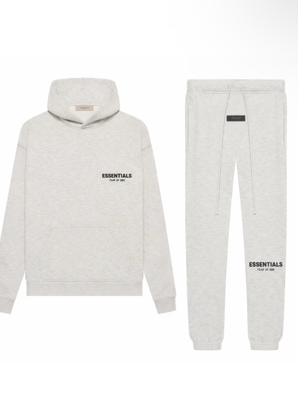 Essentials Light Oatmeal Hoodie & Joggers Set Size MEDIUM